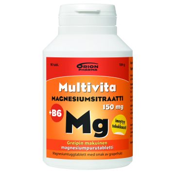 Multivita magnesiumsitraatti +B6 greippi 150 mg 90 purutabl
