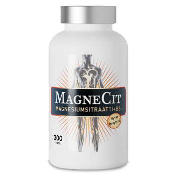MAGNECIT  MAGNESIUMSITRAATTI + B6-VITAMIINI 200 TABL