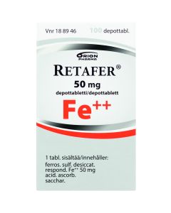 RETAFER depottabletti 50 mg 100 kpl