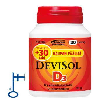 DEVISOL 20 MIKROG IMESKELYTABLETTI 230 TABL