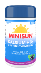 Minisun Luusto Kalsium 500 mg + D-vit. 10 mikrog 100 tabl