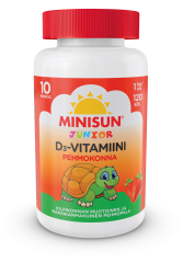 Minisun D-vitamiini Pehmokonna Mansikka 10 mikrog 120 kpl