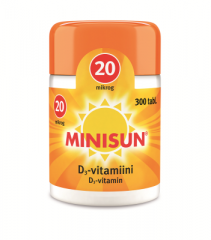 MINISUN D-VITAMIINI 20 MIKROG 300 TABL